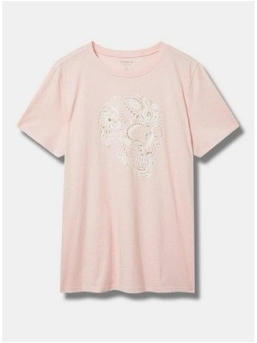 torrid•Pink classic fit White Floral Skull graphic tee